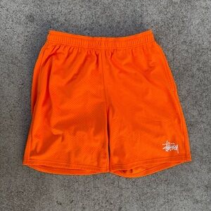 Stussy Orange Mesh Basketball Shorts